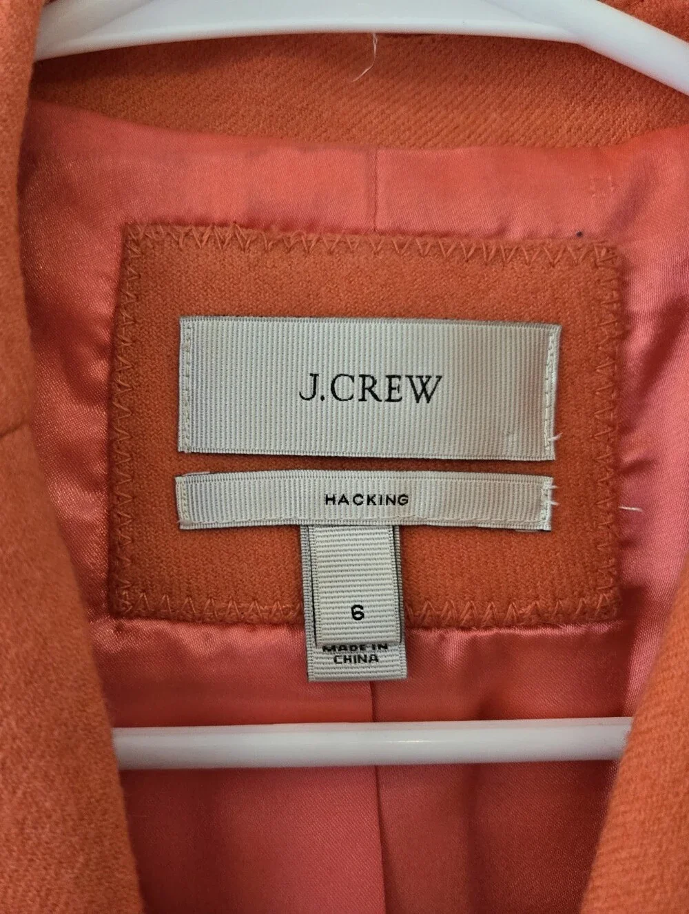 J.Crew Orange 100% Wool Blazer Sz 6